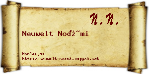 Neuwelt Noémi névjegykártya