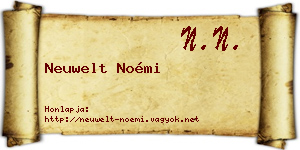Neuwelt Noémi névjegykártya